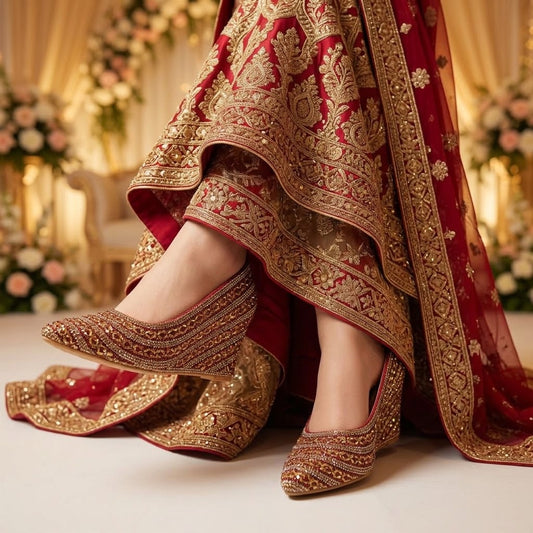 Premium Gold Embellished Party Pump Heels for Women | Wedding & Evening Wear-501